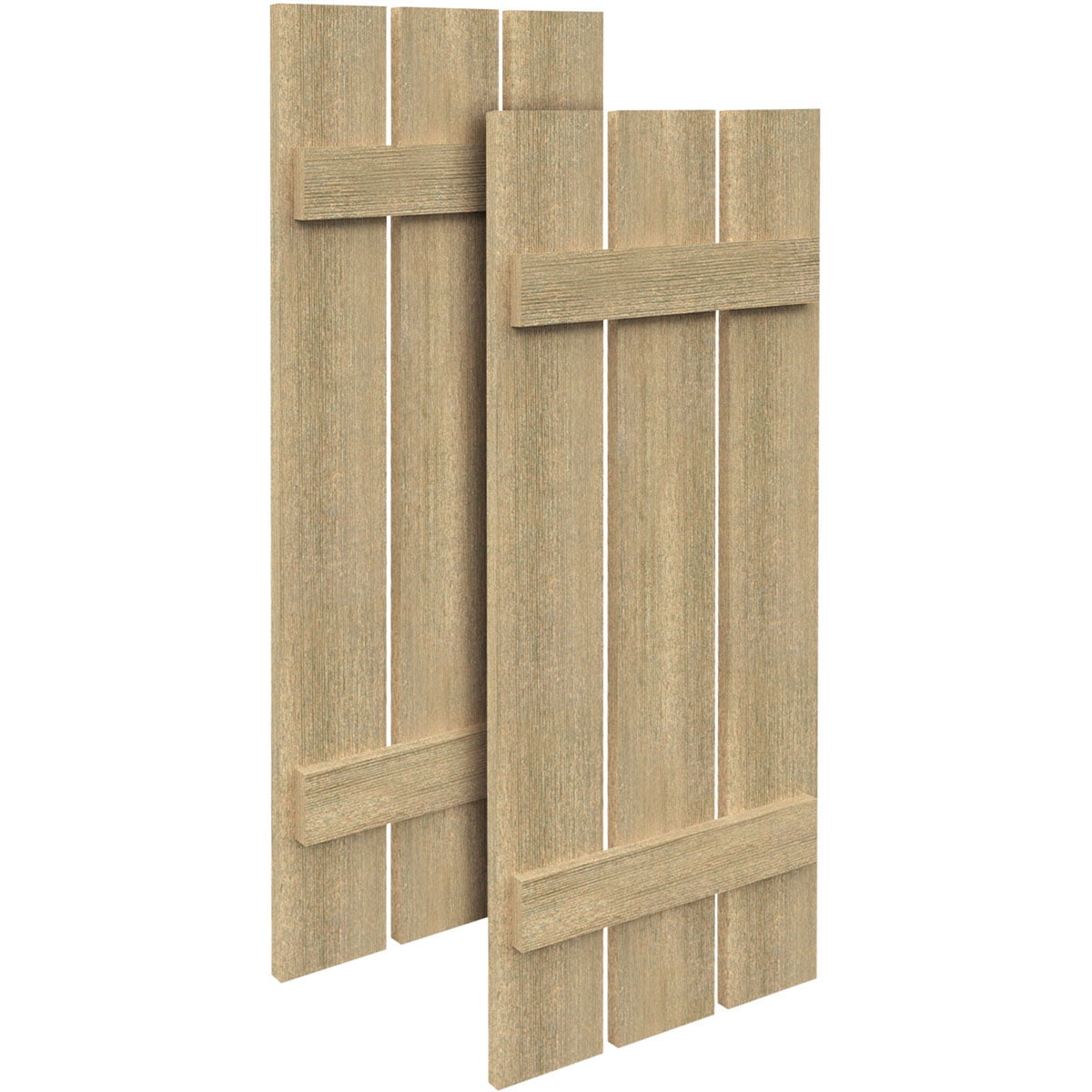 18"W x 103"H x 1 1/2"D 3 Planks w/ 2 Battens Rough Sawn Cedar Faux Wood