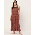 thumbnail image 2 of Moomaya Sleepwear, Sleeveless Long Nightdress, Printed Square Neck Nightgown Maxi, 2 of 9