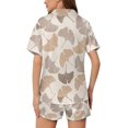 thumbnail image 4 of SKQIT Womens Short Sleeve Pajama Sets, 2 Piece Cute Print Soft Satin Button Down Shirt and Shorts Sleepwear Sets, 4 of 8