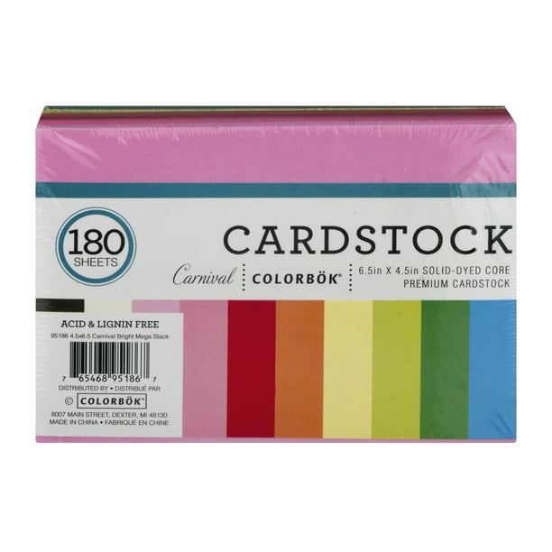 Colorbok Multicolor Premium Cardstock Paper, 6.5" x 4.5", 180 Sheets