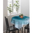 thumbnail image 4 of Marble Teal Blue Tablecloth Square Table Cloth 60x60 , Waterproof Tablecloth Outdoor Table Cloth, Modern Rose Floral Ink Art Silver Lines Washable Table Cover for Kitchen Dining Party, 4 of 8