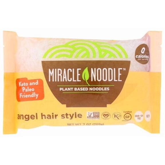 Miracle Noodle Angel Hair Style Noodles Plant Based -- 7 oz Pack of 2