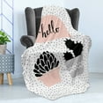 thumbnail image 4 of Cactus Soft Flannel Fleece Blanket, Dotted Backdrop with 2 Hand Drawn Plants Having a Conversation Speech Bubble, Cozy Plush for Indoor and Outdoor Use, 60" x 80", Blush Black Grey, by Ambesonne, 4 of 5