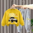 thumbnail image 2 of UAYOTSE Toddler Baby Boy Clothes 6 12 18 24 Months 2T 3T Fall Winter Outfit Long Sleeve Sweatshirt Tops Pants Set(12-18 Months,B419-Yellow), 2 of 7