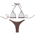 thumbnail image 5 of QUNYINEY High Waisted Bikini Sets for Women Triangle Solid Halter 2 Piece Bathing Suits Push Up Tummy Control Womn Swimsuit Sets, 5 of 8