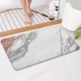 thumbnail image 4 of White Gray Rose Gold Marble Pattern Bathroom Rugs Mat,Non Slip Microfiber Bathroom Rug,Rubber Backing,Soft Bathroom Mats for Bathroom Floor,Tub and Shower,17x30in(43x75cm), 4 of 5
