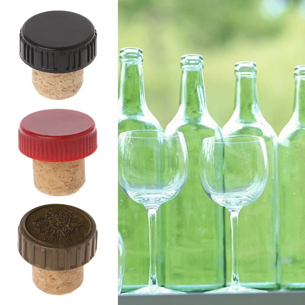 3ppcs T-shape Red Wine Stoppers Cork Bottle Plug Kitchen Bar Sealing Cap Corks 