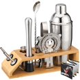 thumbnail image 4 of Juego De Coctelera Para Barman Con Soporte, Mezclador De Acero Inoxidable, Kit De Navegador, Suministros De Cocina Para El Hogar, Bar Para El Hogar Al Aire Libre Monstrate HA034878-00, 4 of 6