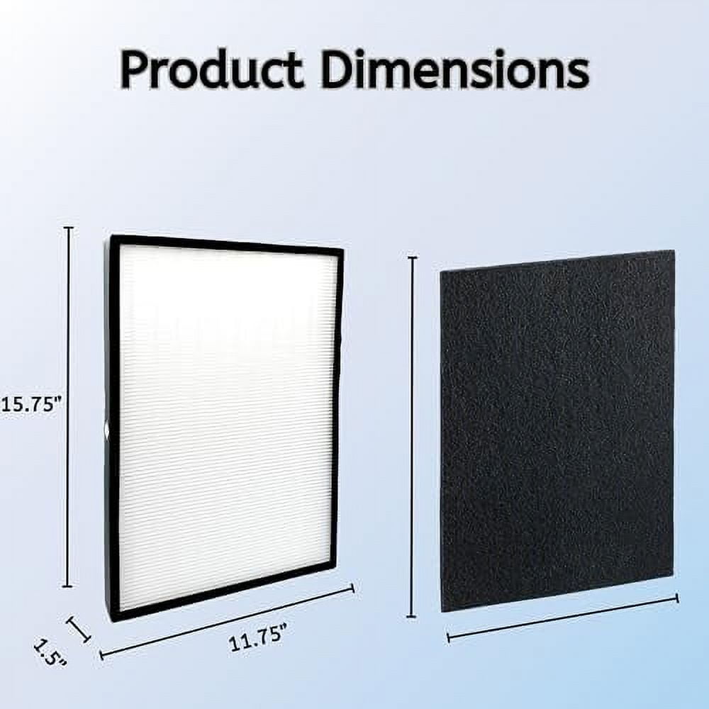 Nispira Replacement HEPA Filter Plus Activated Carbon Pre Filter Compatible with Rabbit Air Classic BioGS Models SPA-421A & SPA-582A, 1 Set