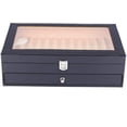 thumbnail image 3 of Pen Display Case Storage Ollection Display Case Top Glass Window for Office (Black,Capacity : 24 slots), 3 of 7