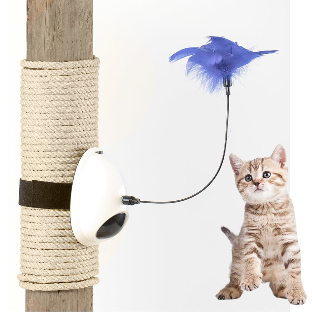 5pcs Colorful Feather Teaser Pet Cat Toys Multifunction Interactive Rotating 