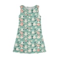 thumbnail image 3 of LTTVQM Easter Dresses for Girls 2026 Rabbit Egg Graphic Happy Sleeveless Sundresses Casual Crew Neck Midi Dresses Fashion Church Dresses Light Green 3-4 Years, 3 of 5