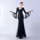 thumbnail image 5 of Vestido de noche con lentejuelas para cena de boda, escenario, malla encriptada, con borde ondulado de seda de pescado, 5 of 6