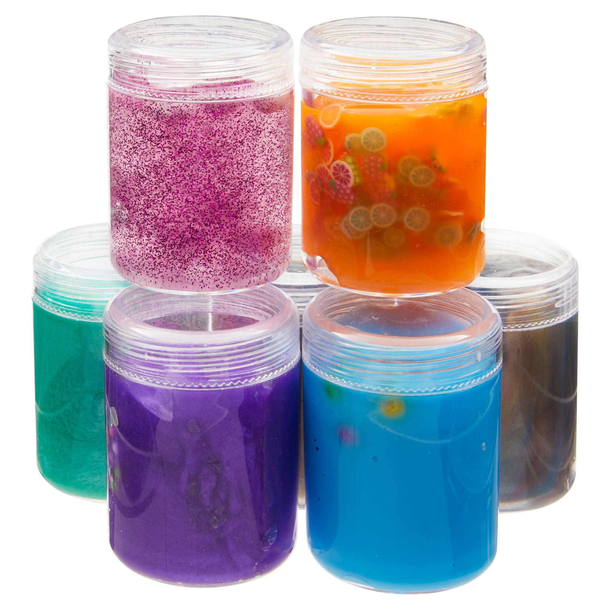 AAOMASSR 8 Pack 12 Oz Clear Plastic Jars with Lids, Slime Containers for  Kids DIY Crafts 