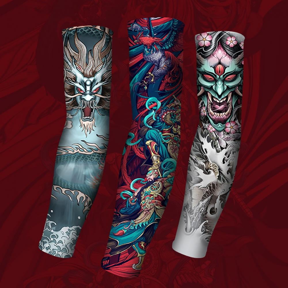 11 Colors Fake Temporary Tattoo Sport Ice Silk Sleeves Body Art Arm Cover Sun Protect for Men Women - Walmart.com