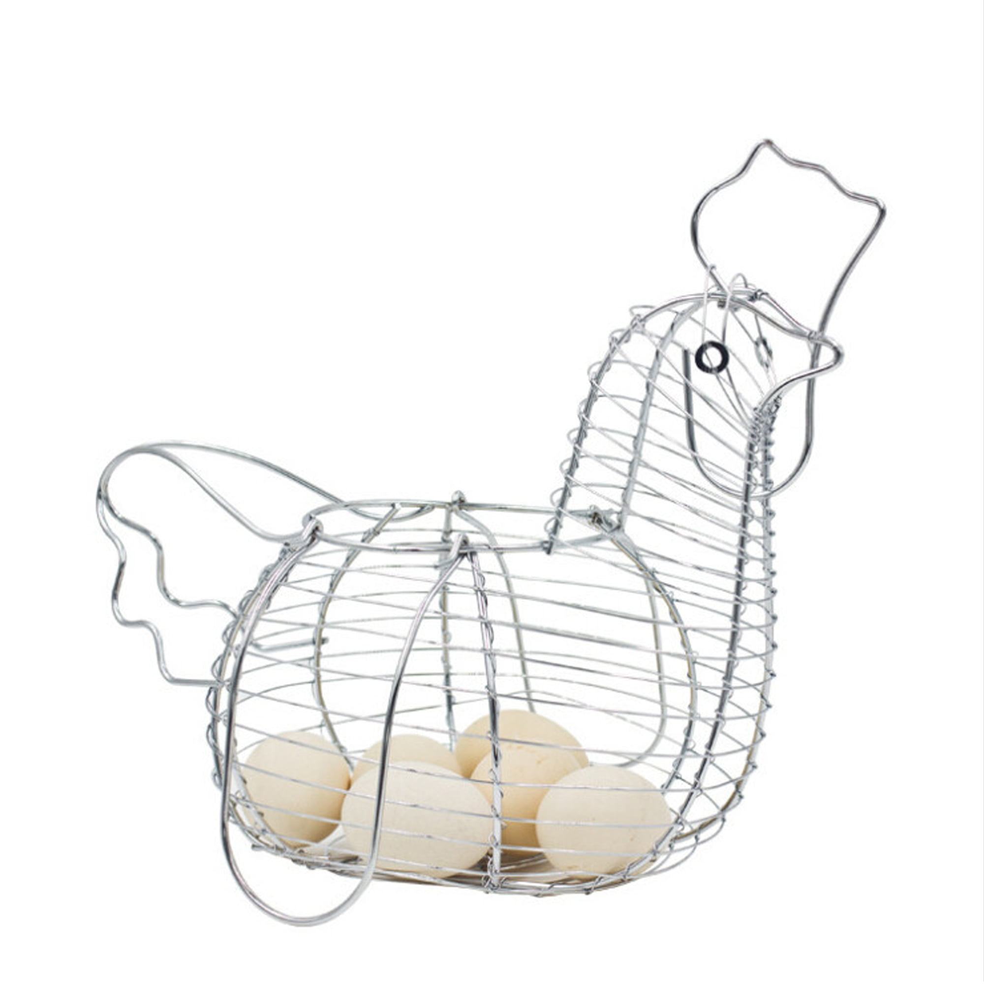 KitchenCraft Chrome-Plated Wire Chicken-Shaped Egg Holder Basket 34 x 26 x 24 c 