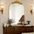 thumbnail image 2 of Lumora 26"x40" Arched Vintage Mirror Decorative Bathroom Wall Mirror,Gold, 2 of 5