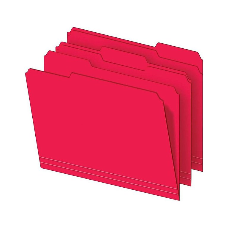TRU RED File Folder 1/3 Cut Letter Size Assorted Colors