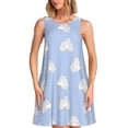 thumbnail image 1 of Fotbe Cute Poodle Dog Vestido de Verano sin Mangas para Mujer – Vestido Midi Línea A, Estilo Camiseta Floral, Vestido Playero Casual y Fluido, 1 of 7