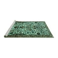 thumbnail image 2 of Ahgly Company Machine Washable Indoor Square Persian Turquoise Blue Traditional Area Rugs, 6' Square, 2 of 4