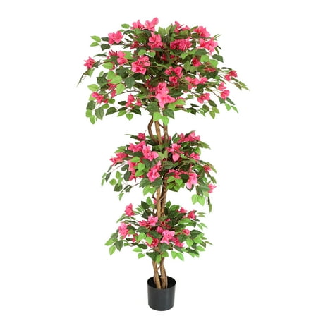 59" Artificial Bougainvillea flowering Topiary Tree With Pot for Outdoor/Indoor