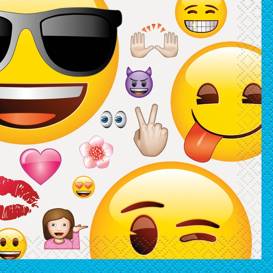 Emoji Paper Beverage Napkins, 5 in, 16ct by Unique Industries