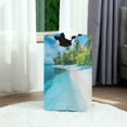 thumbnail image 6 of Yayeee Freestanding Laundry Hamper with Handle Collapsible Large Storage Basket for Clothes, White Beach Pattern, 6 of 7