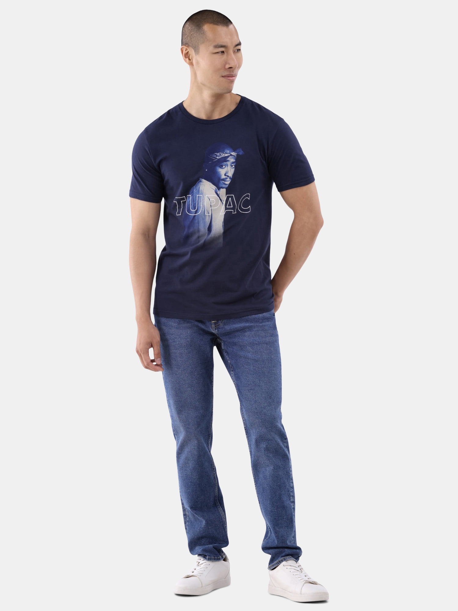Tupac Men's & Big Men's Bandana Graphic Tee with Short Sleeves, Sizes S-3XL