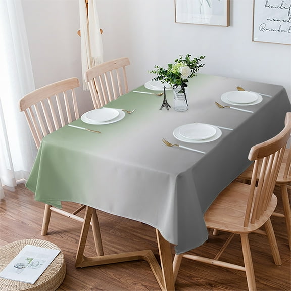 Sage Green Grey Ombre Tablecloth Rectangle Table Cloth 60x84 , Waterproof Tablecloth Outdoor Table Cloth, Modern Ombre Abstract Art Washable Table Cover for Kitchen Dining Party