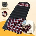 thumbnail image 5 of Flannel Sleeping Bag Cotton 0 Degree Cold Weather for Adults XXL Sleeping Bag 4 Season Big and Tall with Pillow Compression Sack (Left Zipper), 5 of 9
