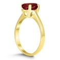 thumbnail image 2 of SZUL Women's Oval Solitaire 8X6MM Garnet Ring in 10K Yellow Gold, 2 of 4