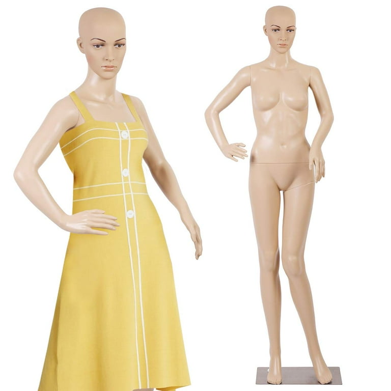 69 Female Mannequin Full Body PP Realistic Display Head Turn Dress Form w/  Base