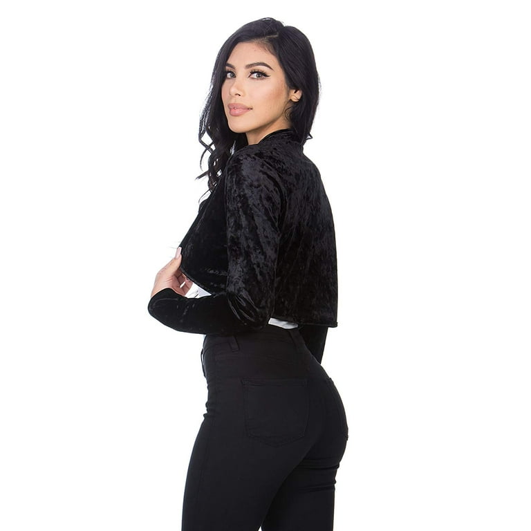 Black velvet bolero clearance shrug