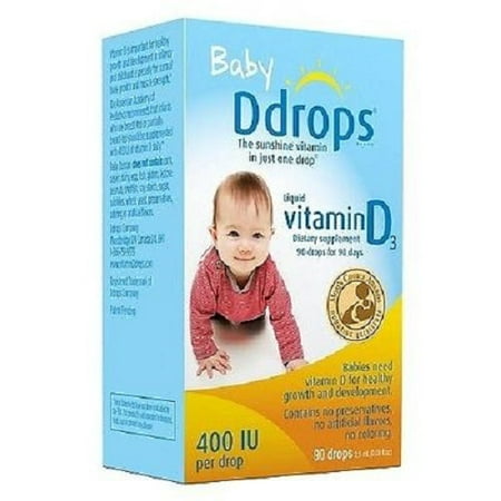Baby Ddrops Liquid Vitamin D3 400 IU Dietary Supplement 90 Drops 2.5