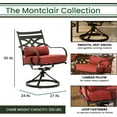 thumbnail image 3 of Hanover Montclair 11-Piece All-Weather Outdoor Patio Dining Set, 10 Swivel Rocker Chairs with Comfortable Seat and Lumbar Cushions, 84"x60" Stamped Rectangle Table, MCLRDN11PCSW10-CHL, 3 of 16