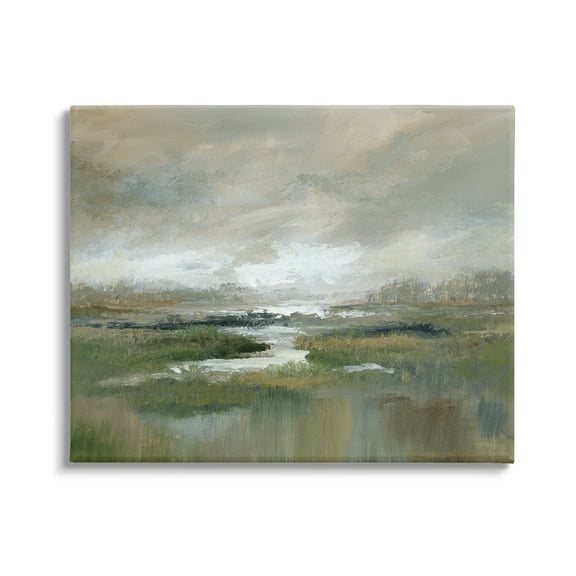 Stupell Industries Rural Stream Nature Landscape Landscape Painting Gallery Wrapped Canvas Print Wall Art