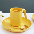 thumbnail image 7 of ReaNea Gold Yellow Plastic Dinnerware Set of 16 Pieces, Unbreakable And Reusable Light Weight Plates Mugs Bowls Dishes Easy to Carry And Clean BPA Free Service For 4, 7 of 7