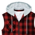 thumbnail image 4 of BSDJILFG Mens Summer Hoodies Vintage Plaid Sleeveless Workout Tank Top Full Zip Up Breathable Gym Shirts M-3XL, 4 of 4