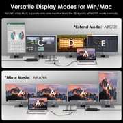 WAVLINK Thunderbolt 4 Quad Display Dock (15-in-1), WAVLINK 40Gbps Docking Station with 98W Laptop Charging, Single 8K@30Hz Quad 4K@60Hz, 2.5G RJ45, SD V4.0, 10Gbps USB3.1 for MacBook Pro/Air and More