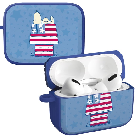 Peanuts Patriotic HDX Case Cover Compatible with Apple AirPods Pro 1 & 2 (USA Flag) by Affinity Bands