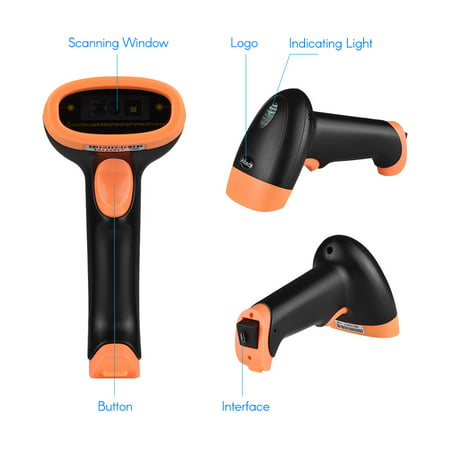 Aibecy Handheld Barcode Scanner Wired/ Wireless Double Connection Mode for Scanning 1D 2D QR Bar