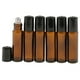 thumbnail image 2 of 6 botellas de perfume de vidrio premium de 10 ml con tapa enrollable para aceites esenciales, esencias, Marron oscuro, 2 of 9