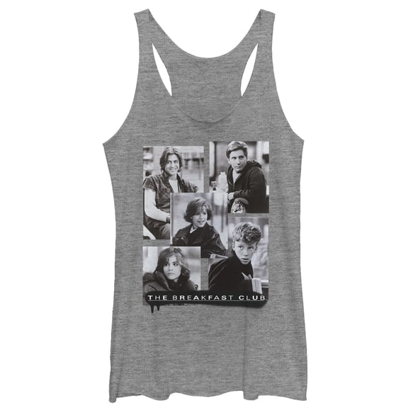 Women's The Breakfast Club Character Photos  Racerback Tank Top Gray Heather 2X Large