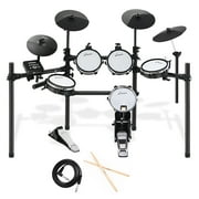 Donner Electric Drum Set 5 Drums 4 Cymbals with 225 Sounds Stable Iron Metal Support, Audio Line, Drum Stick DED-200