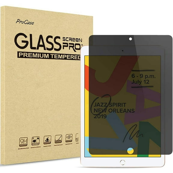 ProCase for iPad 10.2 2021 iPad 9th / 2020 iPad 8th / 2019 iPad 7th Privacy Screen Protector, Anti-Spy Tempered Glass Film Guard, Anti-Scratch Screen Protector for iPad 10.2 Inch