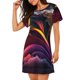 thumbnail image 2 of Balery Colorful Abstract Wave Motion Camisón de manga corta con cuello redondo para mujer, cómodo y elegante., 2 of 6