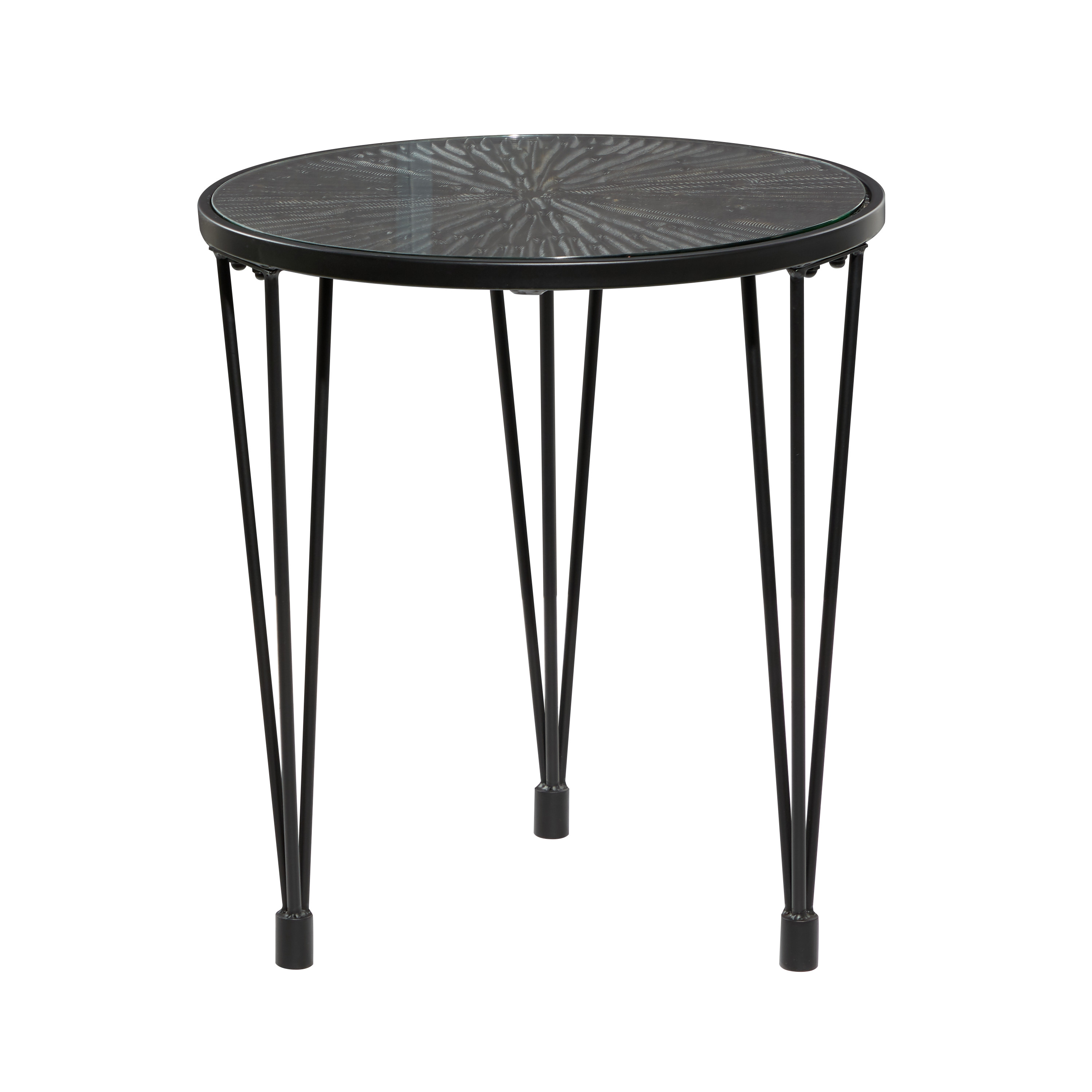 DecMode Wood Accent Table Modern Black