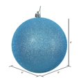 thumbnail image 2 of Vickerman 8" Turquoise Glitter Ball Christmas Ornament, 2 of 3
