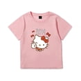 thumbnail image 2 of Hello Kitty algodón niños Linda camiseta de dibujos animados niñas bebé camisetas de manga corta ropa de verano para niños nuevo estilo camisas de fondo, 2 of 5