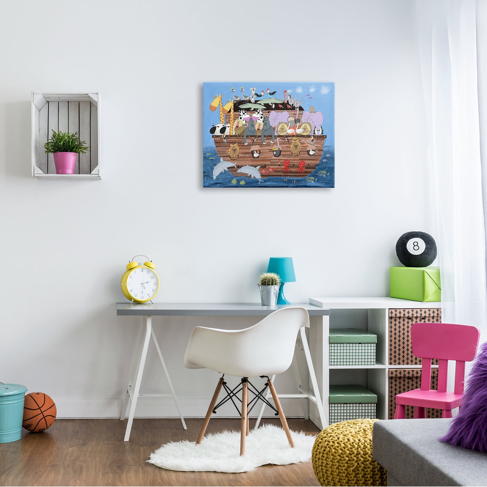 Stupell Industries Children's Animals of Noah's Arc Illustration Wildlife Pairs, 30 x 24,Design by Carla Daly